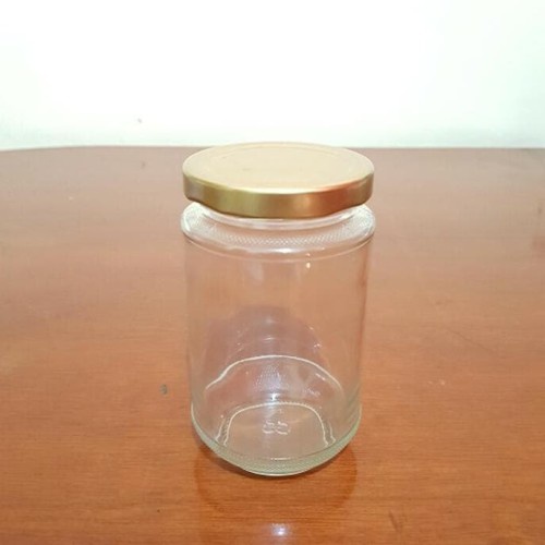 BOTOL KACA SILINDER 330ML BARU + TUTUP GOLD / Botol Kaca Silinder 330ml BOTOL BARU / BOTOL JAR 330 ML BARU
