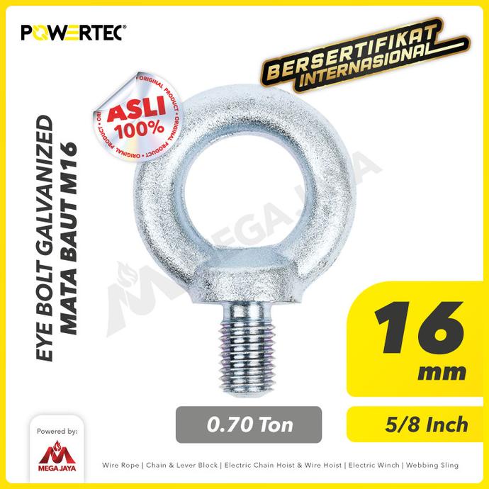 Eye Bolt / Mata Baut Galvanized M16 Powertec