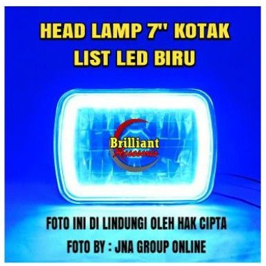 Head Lamp Kotak 7inch for H4 - List LED - Harga Set 2pc