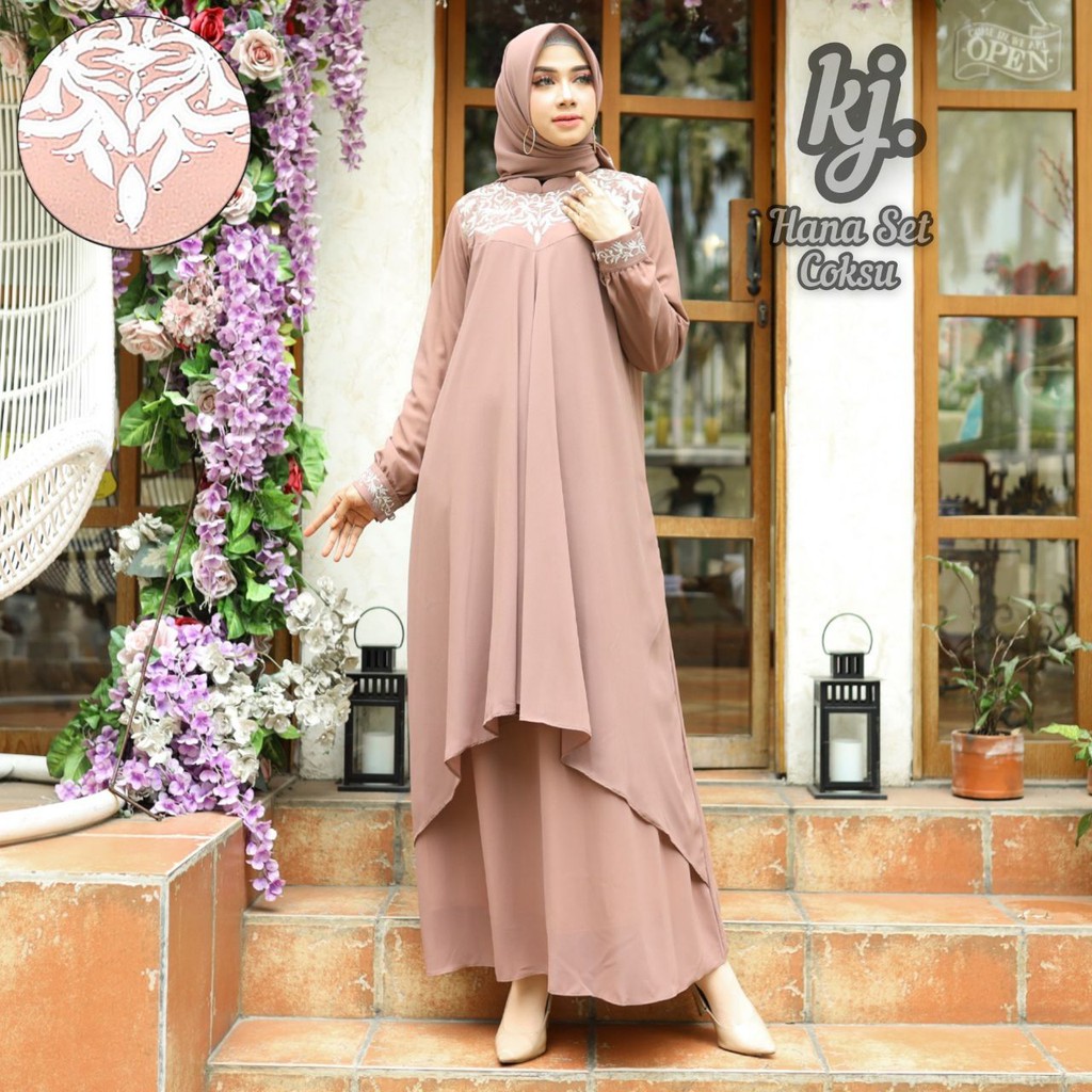 Hana set//baju wanita terbaru 2021 kekinian//fashion wanita terbaru//dress muslim wanita premium//ga