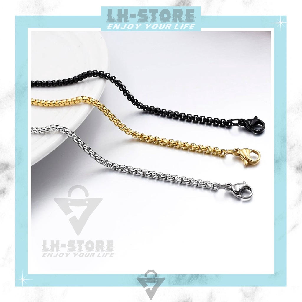 KALUNG MASKER TITANIUM RANTAI ROLO SIMPLE ELEGAN PRIA WARNA GOLD HITAM SILVER | STRAP MASKER TITANIUM