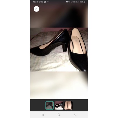 Preloved heels pantofel wedges hitam kerja FLD fladeo elizabeth