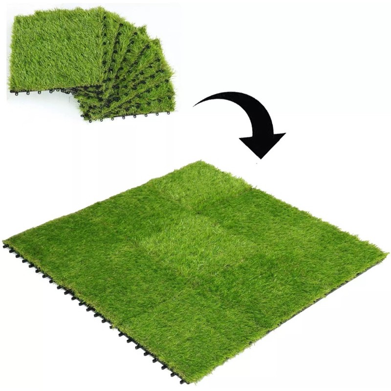 Ubin rumput sintetis garden tile bisa bongkar pasang buat outdoor