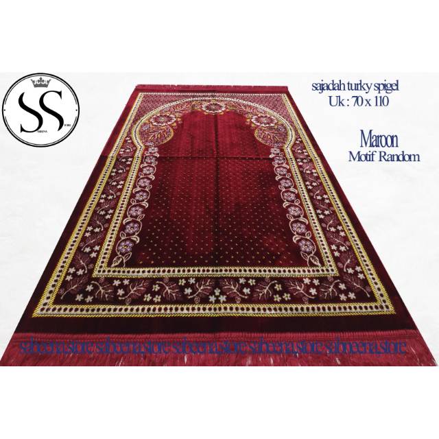 Sajadah Turkey Turkiye Bulu Premium Perlengkapan Sholat Maron By Sabeena.Store