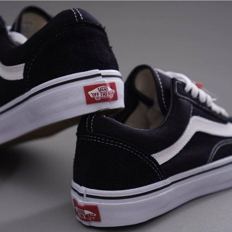 Sepatu VANS OLDSKOOL OG Black White Waffle High Quality-7