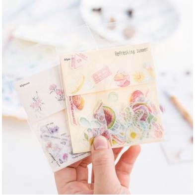 Hand-painted Watercolor Ahesive Paper Sticker (20-40pcs)