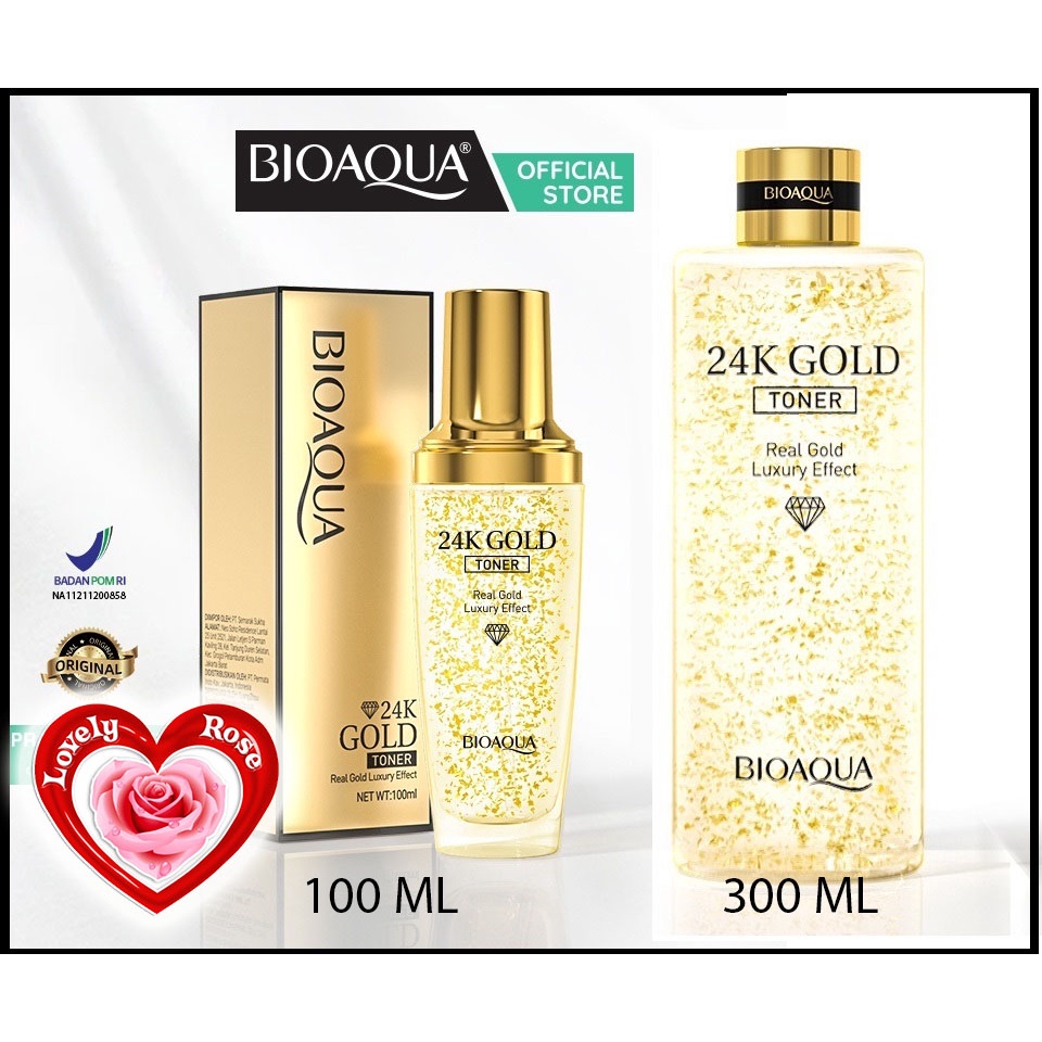 Jual BIOAQUA 24K GOLD TONER 100 ML / TONER 300 ML - BEBAS PILIH ...