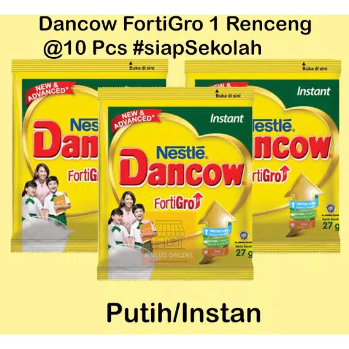 

ANEKA SNACK Nestle Dancow FortiGro Rencengan Susu Bubuk Instan (1 Renceng isi 10 pcs) / fREE pACKING