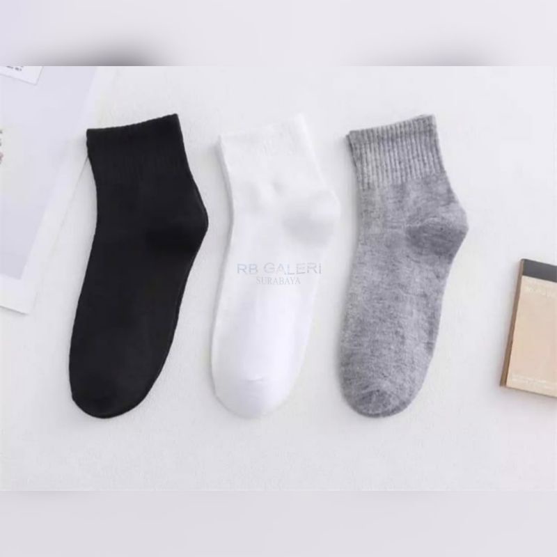 KAOS KAKI PENDEK DI ATAS MATA KAKI POLOS PANJANG KAOS KAKI KANTOR ANKLE SOCK UNISEX FASHION SOCK RB-8