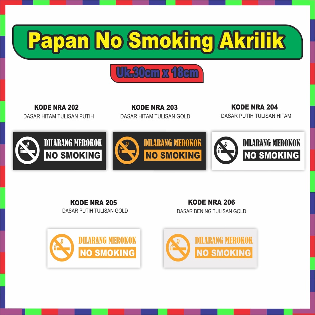 PAPAN NO SMOKING AKRILIK