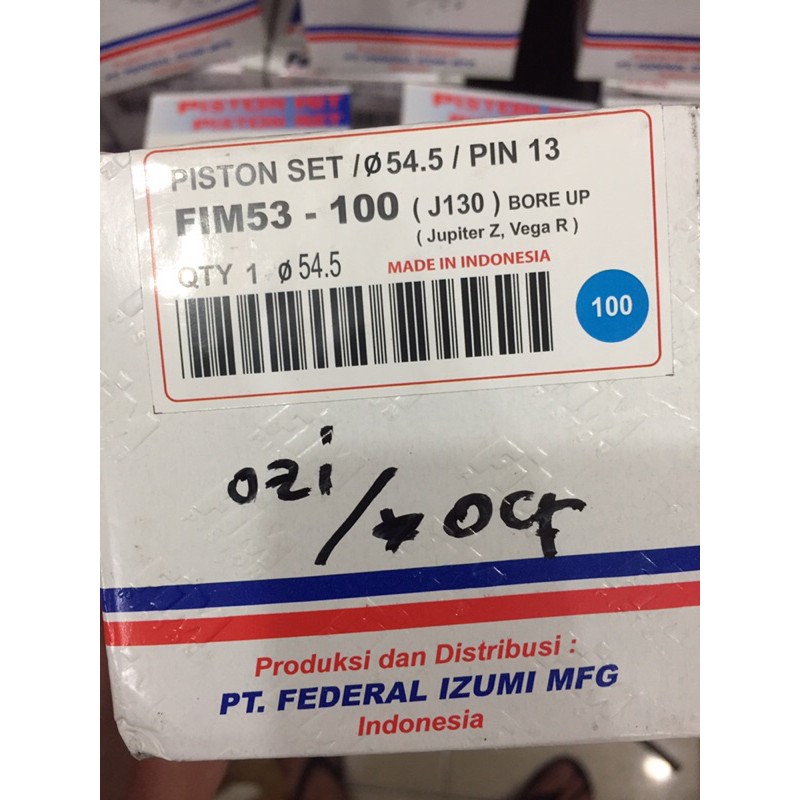 Piston kit fim xb jupiter z vega supra x 53.5 54 54.5 55 55.25 mm FIM53 pin 13-100 (54.5mm)
