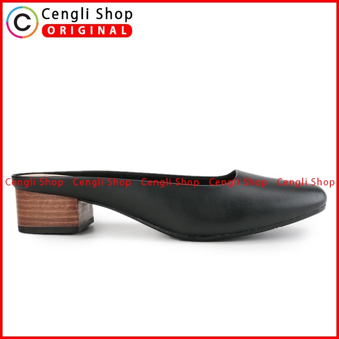 SEPATU SANDAL HEEL KULIT HUSH PUPPIES HEELS WANITA ORIGINAL HITAM HW03