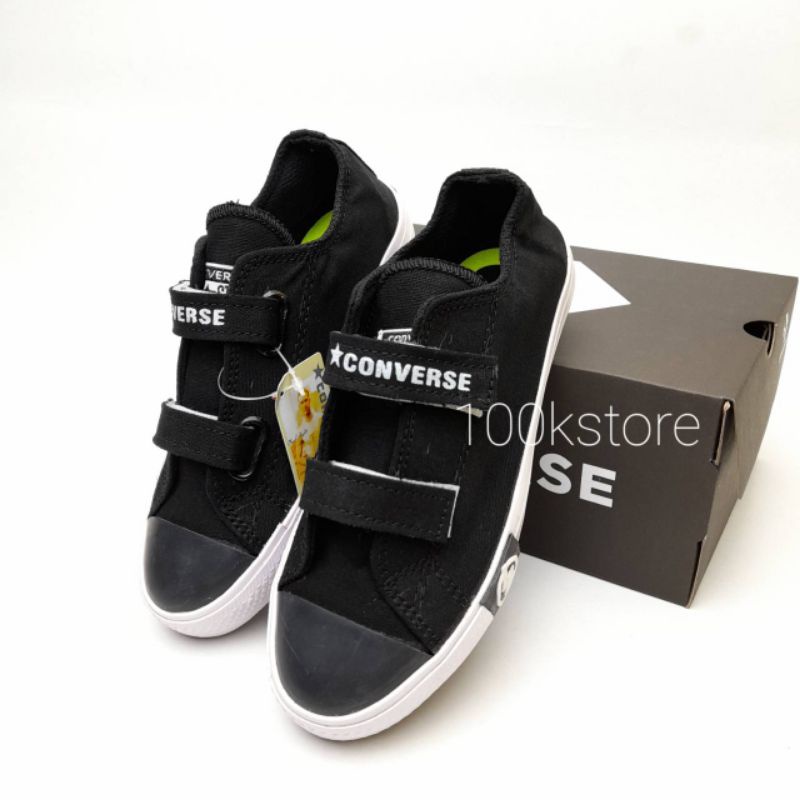 sepatu anak converse low hitam putih sepatu sekolah anak tk sd smp