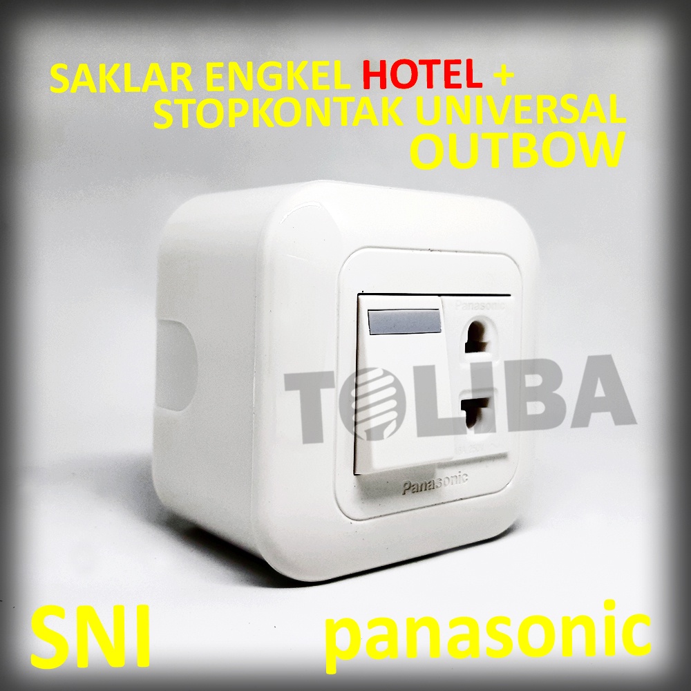 saklar engkel hotel + stop kontak universal ob panasonic / saklar hotel saklar tempel tembok engkel stop outbow stopkontak panasonic