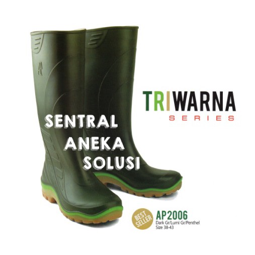 termurah!!!! ap 2006 ap boots triwarna hijau sepatu kerja perkebunan / lapangan