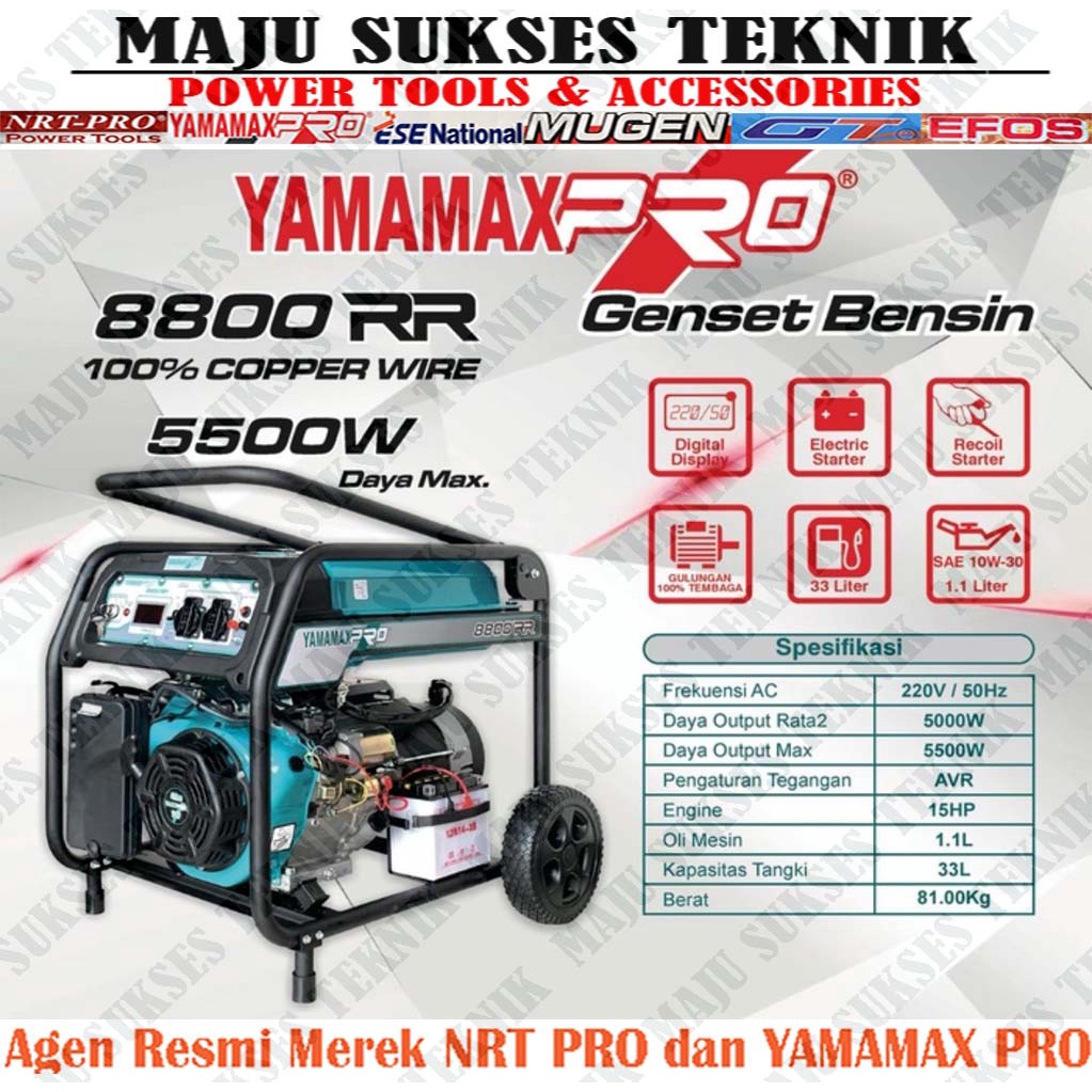 GENSET YAMAMAX PRO 8800RR 5500 WATT 8800RR GENERATOR LISTRIK 5.5Kw