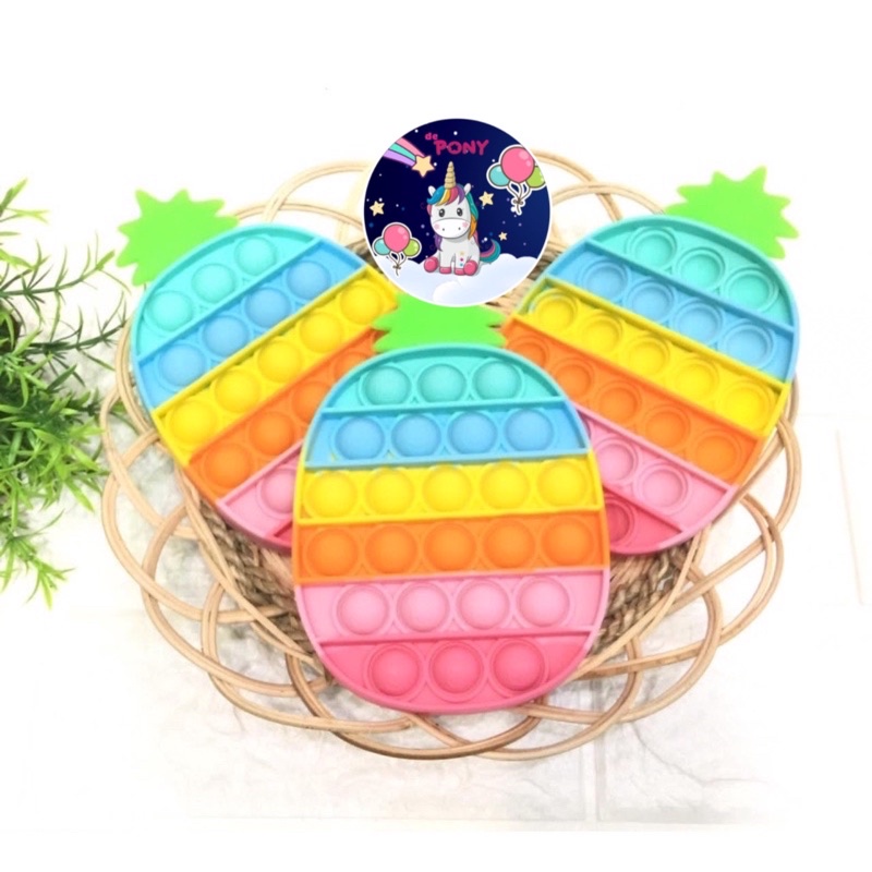 POP IT FIDGET/mainan viral tiktok/mainan pop it/mainan sensorik-Pineapple Rainbow