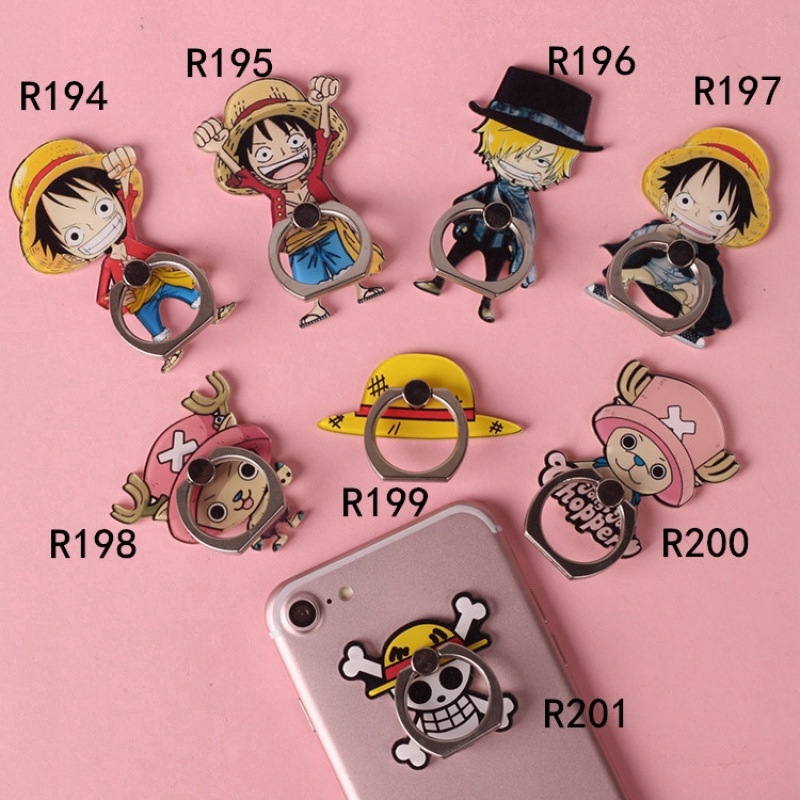 Ring Holder Putar 360 Model Anime One Piece Bahan Metal Untuk Handphone Universal