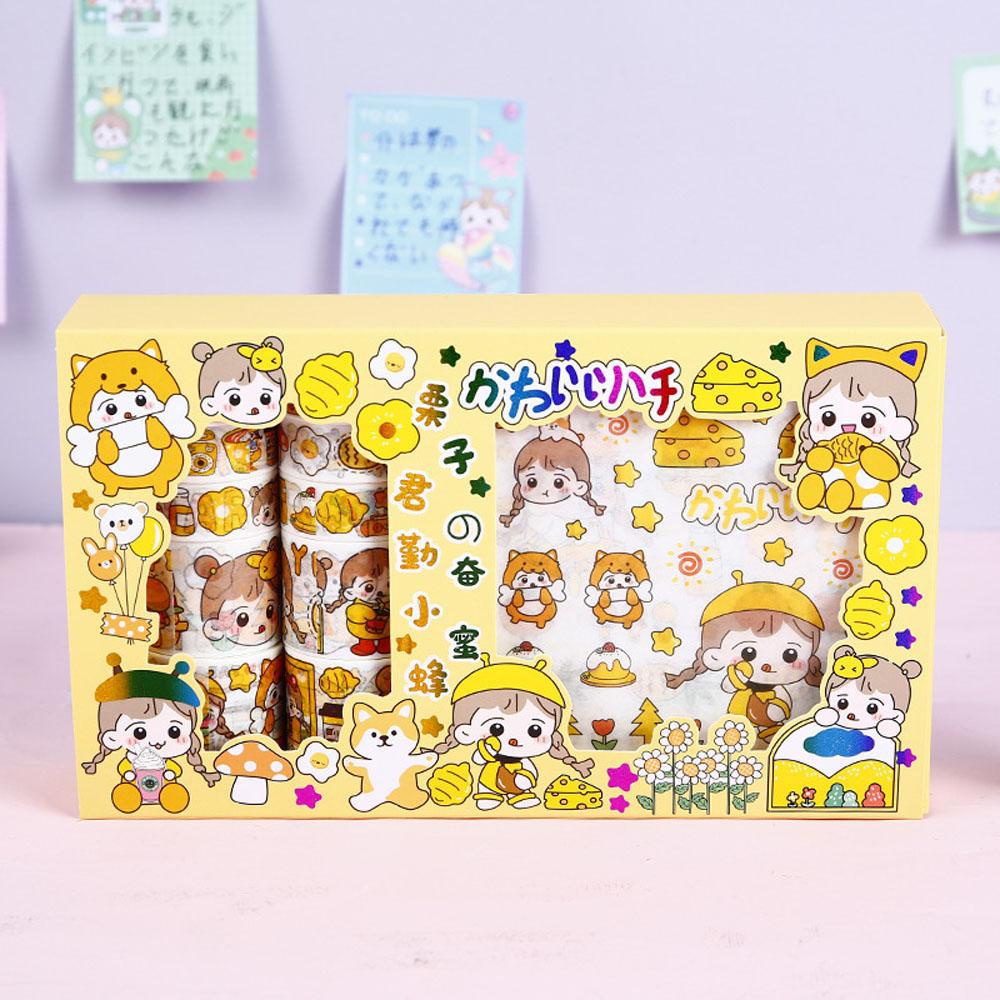 Lanfy Kawaii Sticker Set Packing Dekorasi 20pcs Bear Bunny Kelinci Kodok Bunga Minuman Makanan Stationery Diary Foto Album Stiker Hias