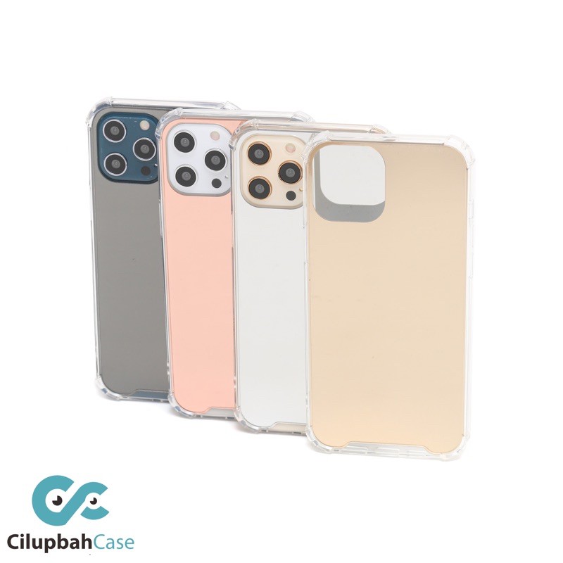 Soft Case iPhone 12 MINI PRO MAX 11 X XS XR 8 7 6 - Mirror Anti Crack Anticrack Case Kaca Cermin