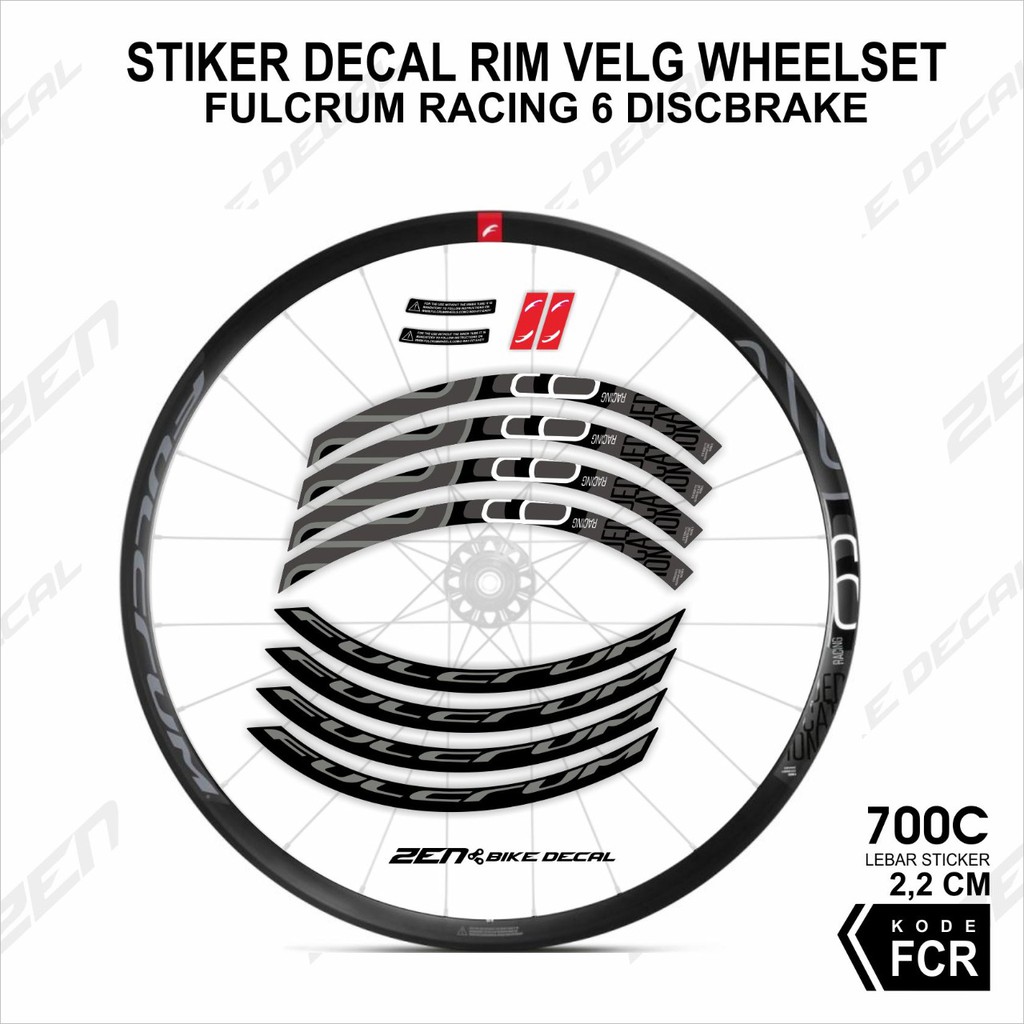 STICKER VELG ROAD BIKE/ SEPEDA BALAP MOTIF FULCRUM