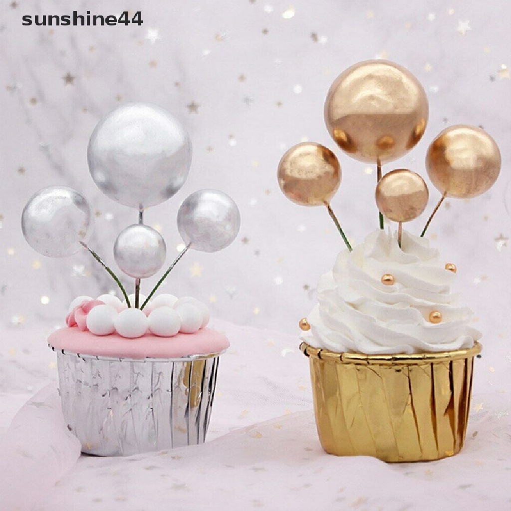 Sunshine 10pcs Topper Kue Bentuk Bola Kreatif Untuk Dekorasi Kue