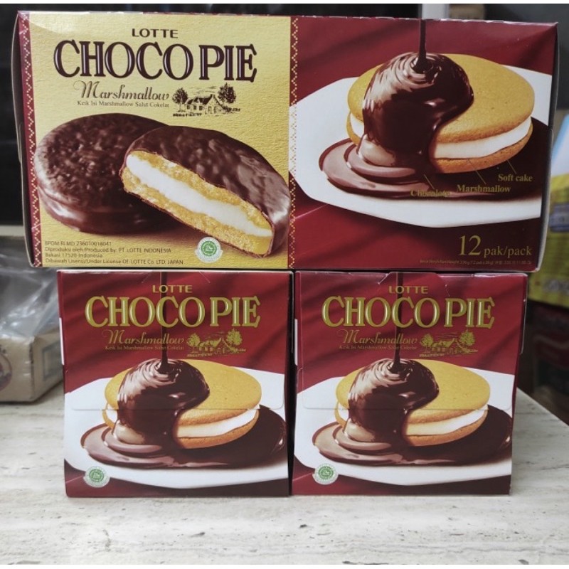 

Lotte Marshmallow Choco Pie 28gram 1 box isi 12 pcs