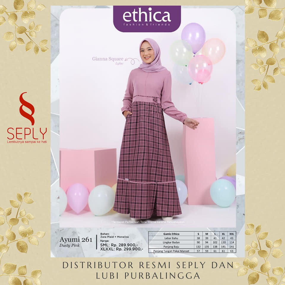 GAMIS SIMPLE GAMIS ETHICA TERBARU Ayumi 261| FREE GIFT SEPLY LUBI PURBALINGGA DISKON, GRATIS ONGKIR,