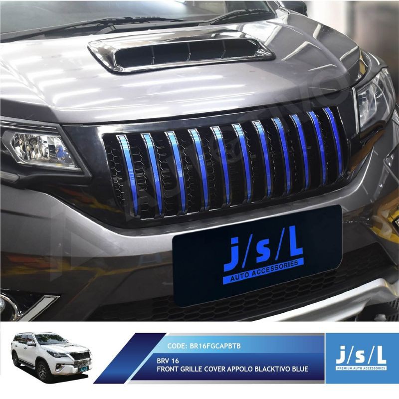 grill depan brv Appolo list biru kuning chrome merah putih hitam dop