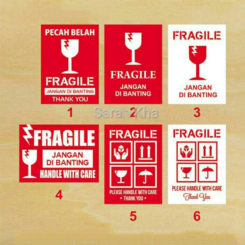 

Stiker Fragile Pengiriman jangan dibanting