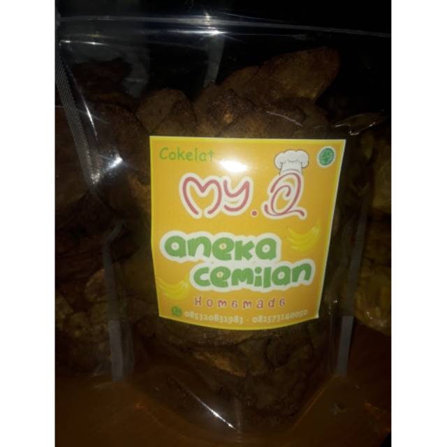 

Keripik pisamg renyah rasa cokelat..