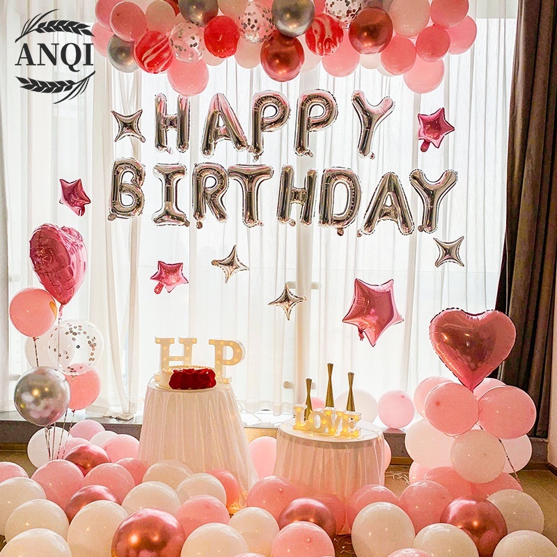 ANQI 1888 BALON FOIL TULISAN HAPPY BIRTHDAY Balon Foil Tulisan