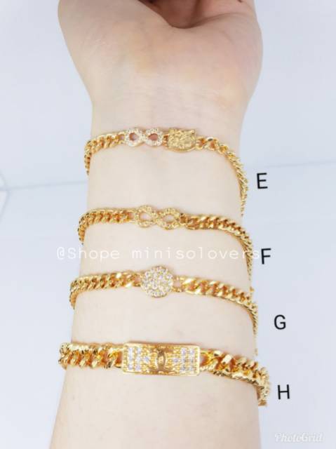 Gelang rantai anak GRA-05 xuping mata zircon uk 14cm korea