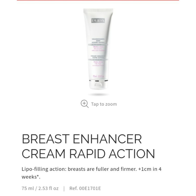 Pupa Milano Breast Enhancer Cream Rapid Action
