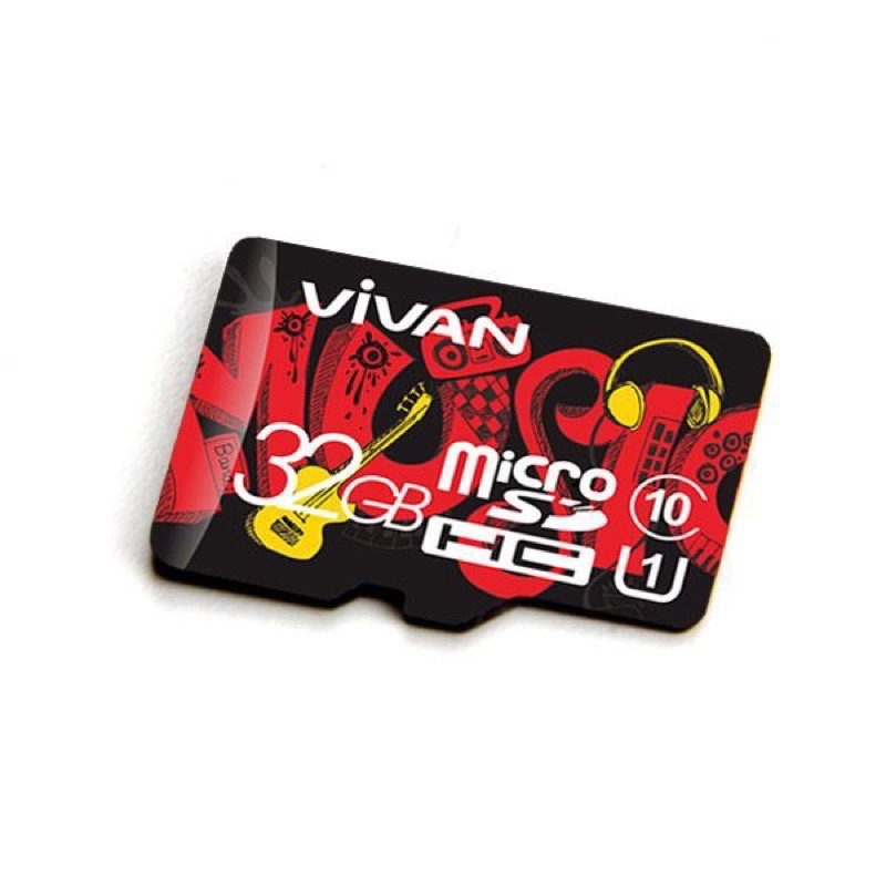 Vivan V32U10 32G Class 10 Micro SD TF Card Black + Red Garansi 1 Tahun