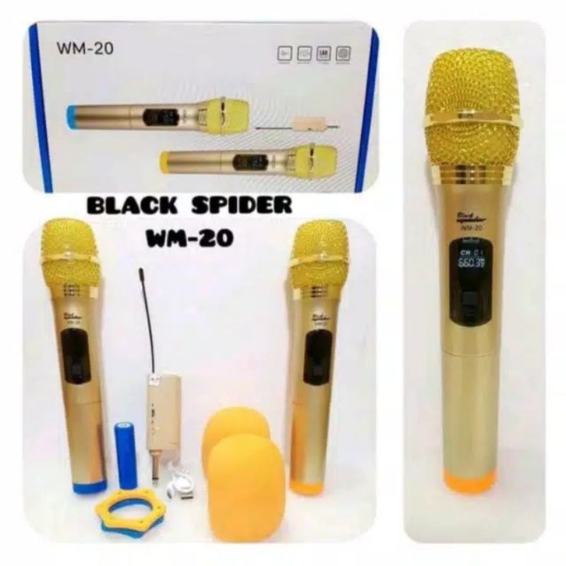 mic wireless blackspider WM20 suara mic bagus