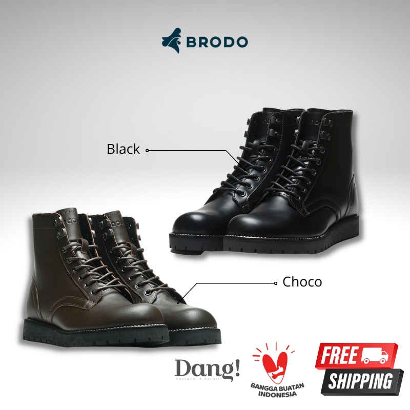 Sepatu Brodo Munson Boots [Black/Choco]-1