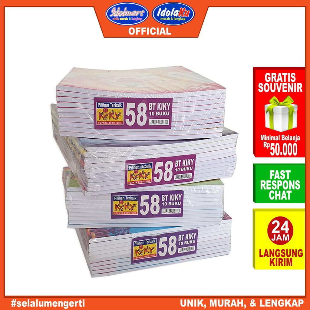 

IDOLMART Buku Tulis KIKY isi 58 Lembar - 10 Buku - Kiky Bandung