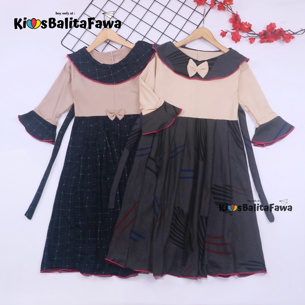 Long Dress Jessika uk 3-4 Tahun [EXPORT] Baju Anak Perempuan Panjang Gamis Muslim Dres Ngaji Murah