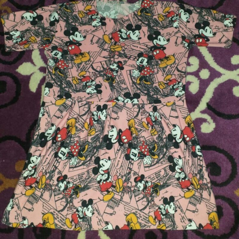 Dress / Daster Anak Mickey Mose 4,5,6,7,8,9 tahun Bahan Baby Terry