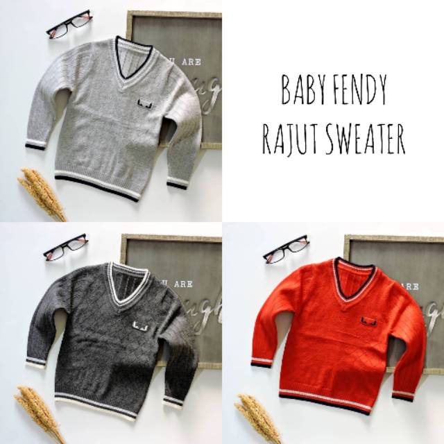 CR8 - ATASAN ANAK IMPORT BABY FENDY RAJUT SWEATER (IMPORT)