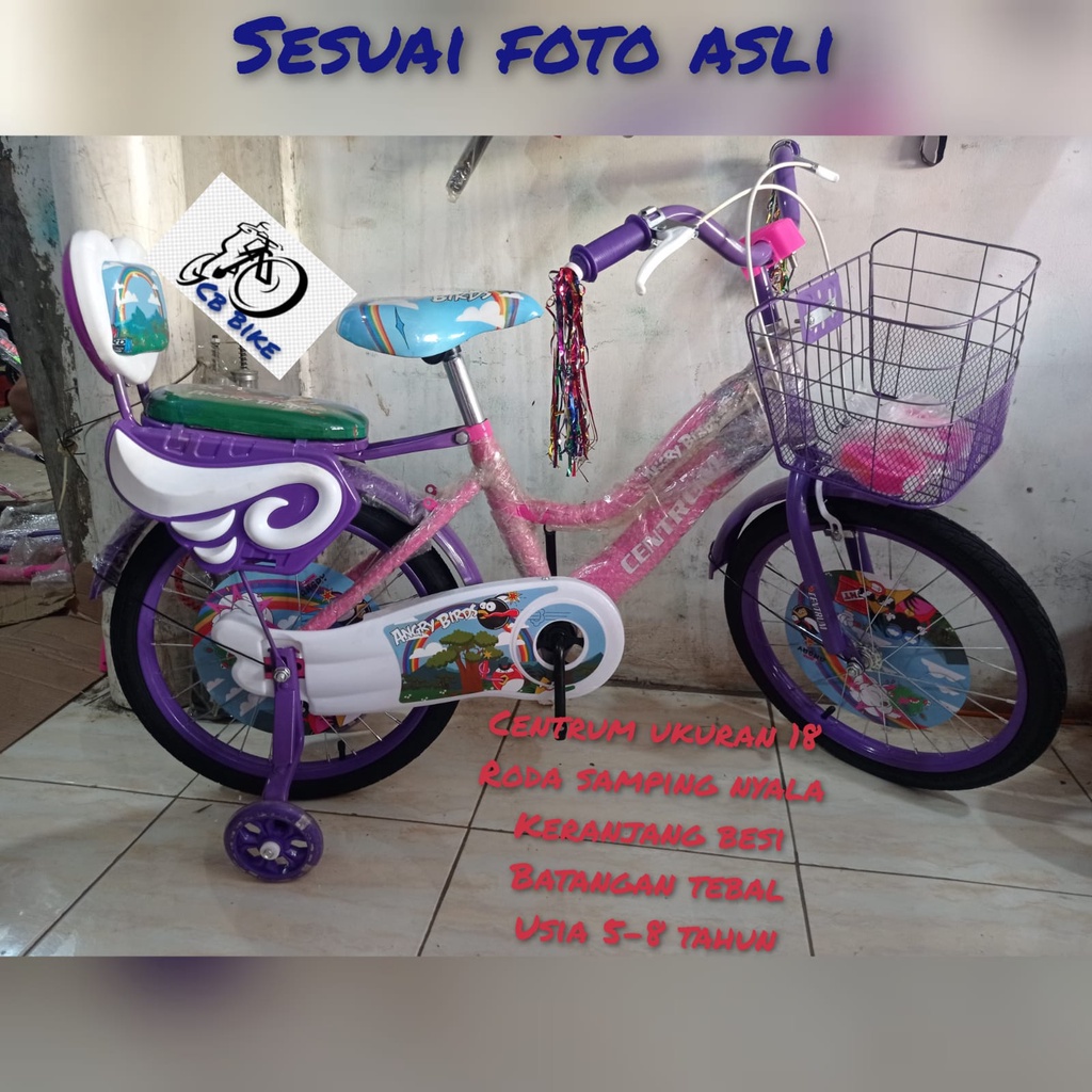 SEPEDA MINI ANAK PEREMPUAN CENTRUM 18 2505 KARAKTER ANGRY BIRD