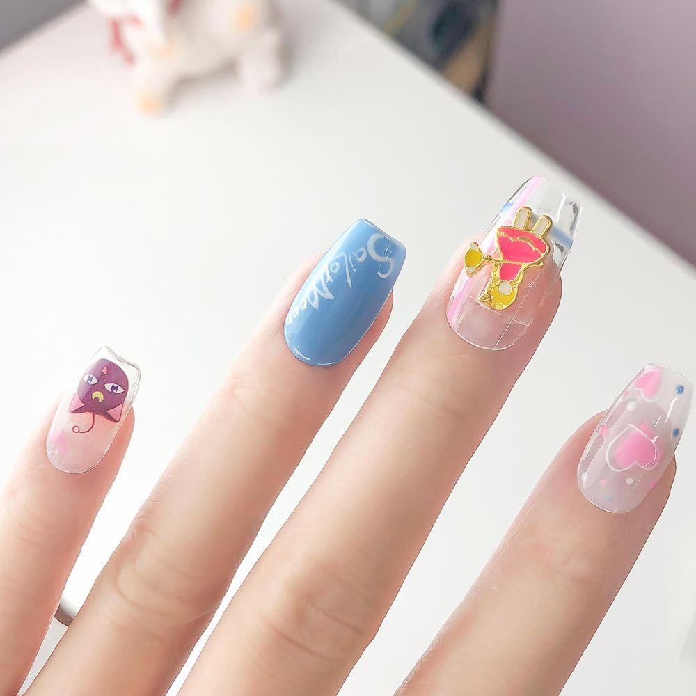 Mxbeauty Sailor Moon Stiker Kuku Alloy Lucu Tahan Air Kartun DIY Nail Art Dekorasi