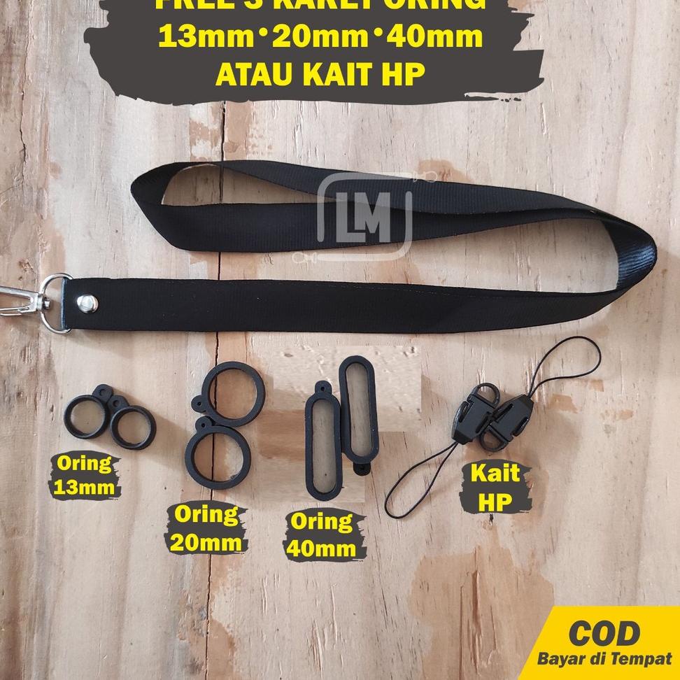 

[PRODUK JAP0E] Lanyard Pods & HP Polos Hitam VKL