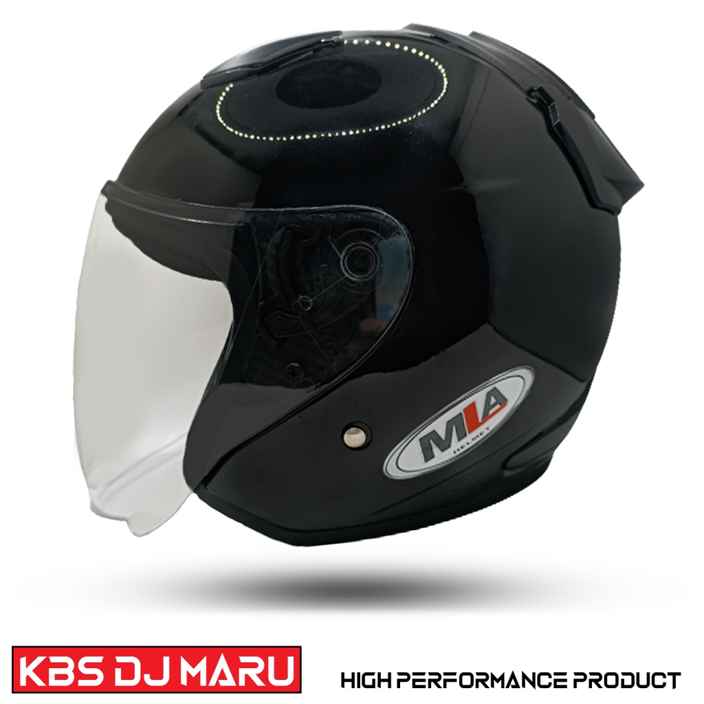 Helm Half Face MLA Polos BLACK GLOSY Untuk Pria Dan Wanita Dewasa SNI COD [PREMIUM QUALITY PRODUCT]