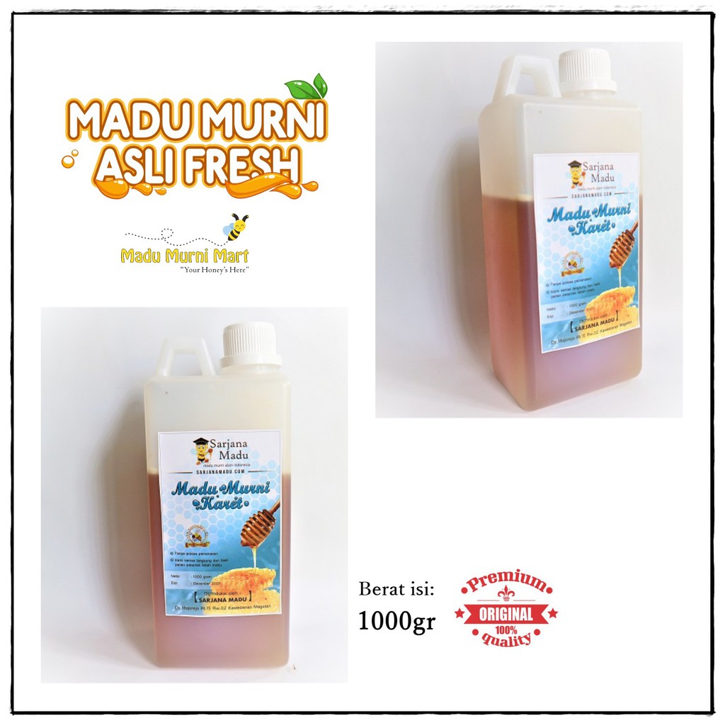 

Madu Murni Karet 100% Asli Fresh 1kg