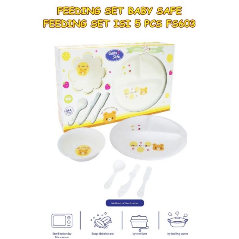 Baby Safe Feeding Set 5 Pcs (FS603)/Set Peralatan Makan Bayi Anak