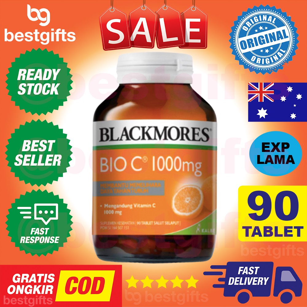 BLACKMORES BIO C 1000MG 1000 MG VITAMIN COLD RELIEF FLU ANTIOKSIDAN COLLAGEN PILEK ALERGI 90 TABLET