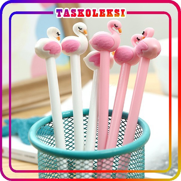 ☛TK☚ R206 PENA KARAKTER FLAMINGGO PULPEN LUCU ALAT TULIS GEL PENA CAIR STATIONERY MURAH