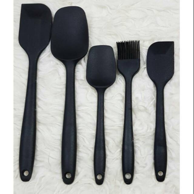 Set spatula isi 5 sutil kuas tanpa sambungan tahan panas food grade